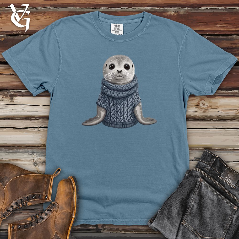 Viking Goods Cozy Seal Knit Heavy Cotton Comfort Colors Tee Blue Jean / L