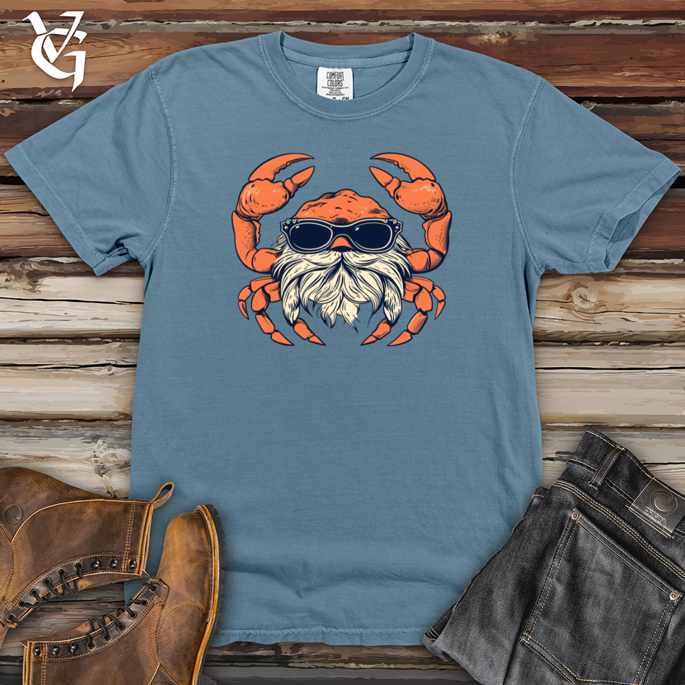 Viking Goods Crab Coastal Hipster Sandy Style Heavy Cotton Comfort Colors Tee Blue Jean / L
