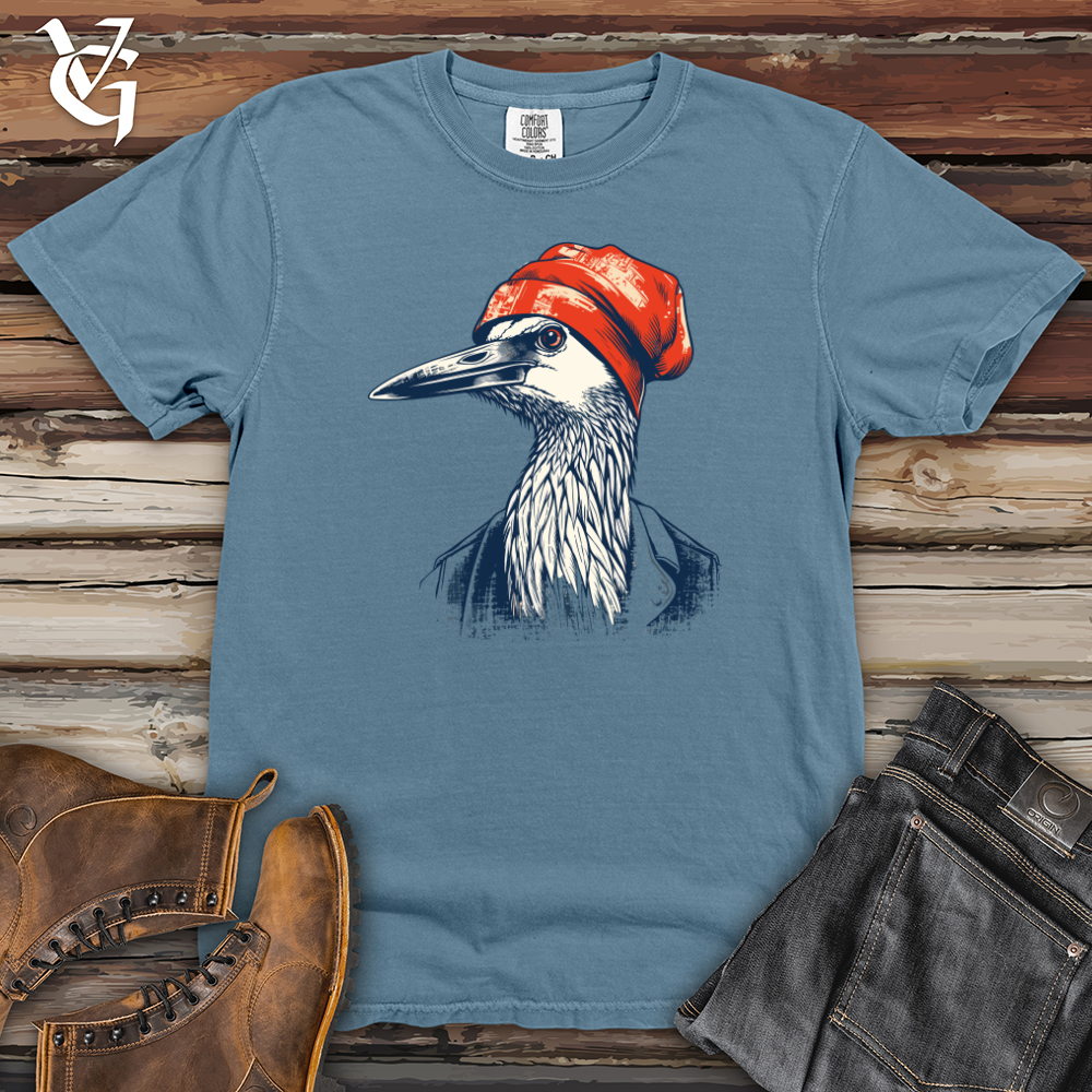 Viking Goods Crane Beanie Bliss Heavy Cotton Comfort Colors Tee Blue Jean / L