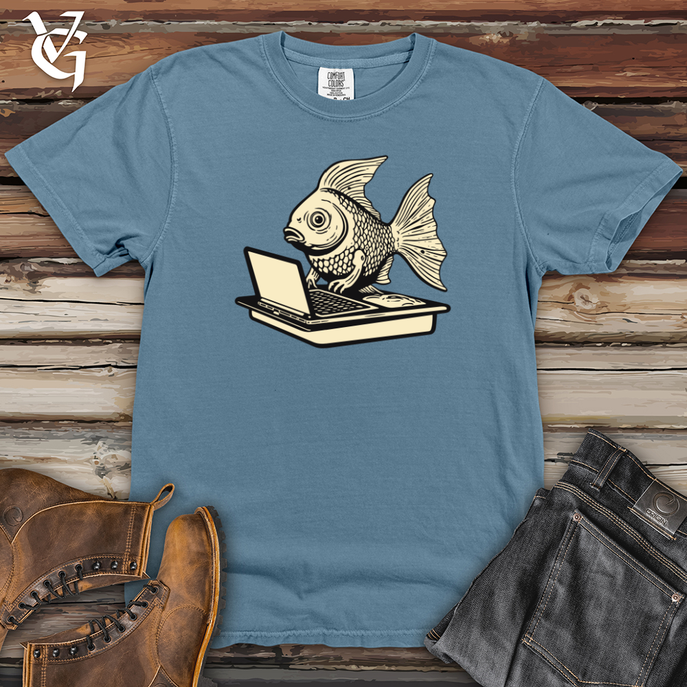 Viking Goods Digital Streamlined Fish Heavy Cotton Comfort Colors Tee Blue Jean / L