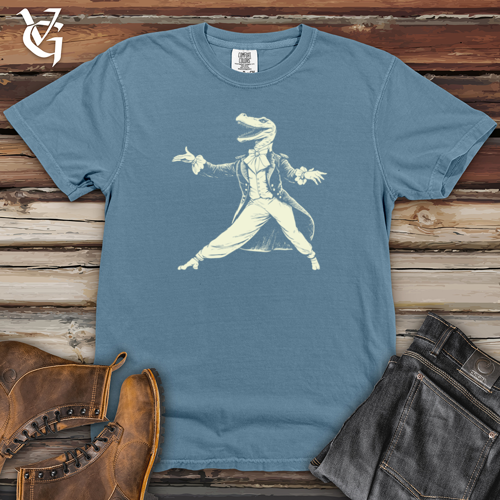 Viking Goods Dinosaur Dapper Dance Heavy Cotton Comfort Colors Tee Blue Jean / L