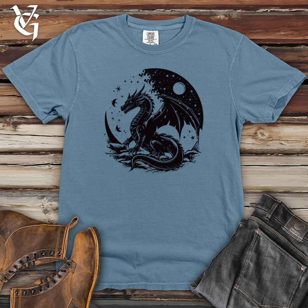 Viking Goods Dragon Night Silhouette Heavy Cotton Comfort Colors Tee Blue Jean / L