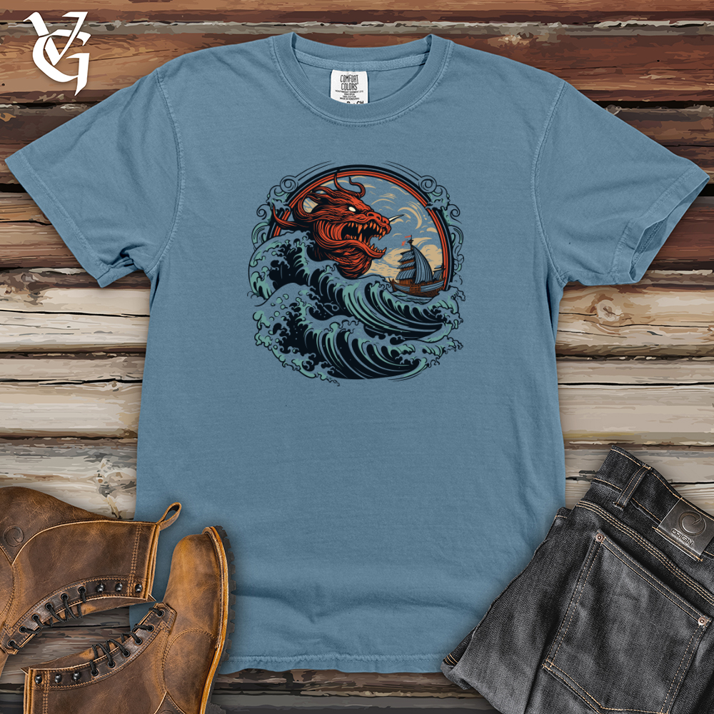Viking Goods Dragon Sea Encounter Heavy Cotton Comfort Colors Tee Blue Jean / L