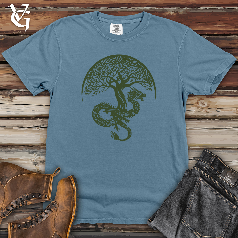 Viking Goods Dragon Tree Silhouette Heavy Cotton Comfort Colors Tee Blue Jean / L