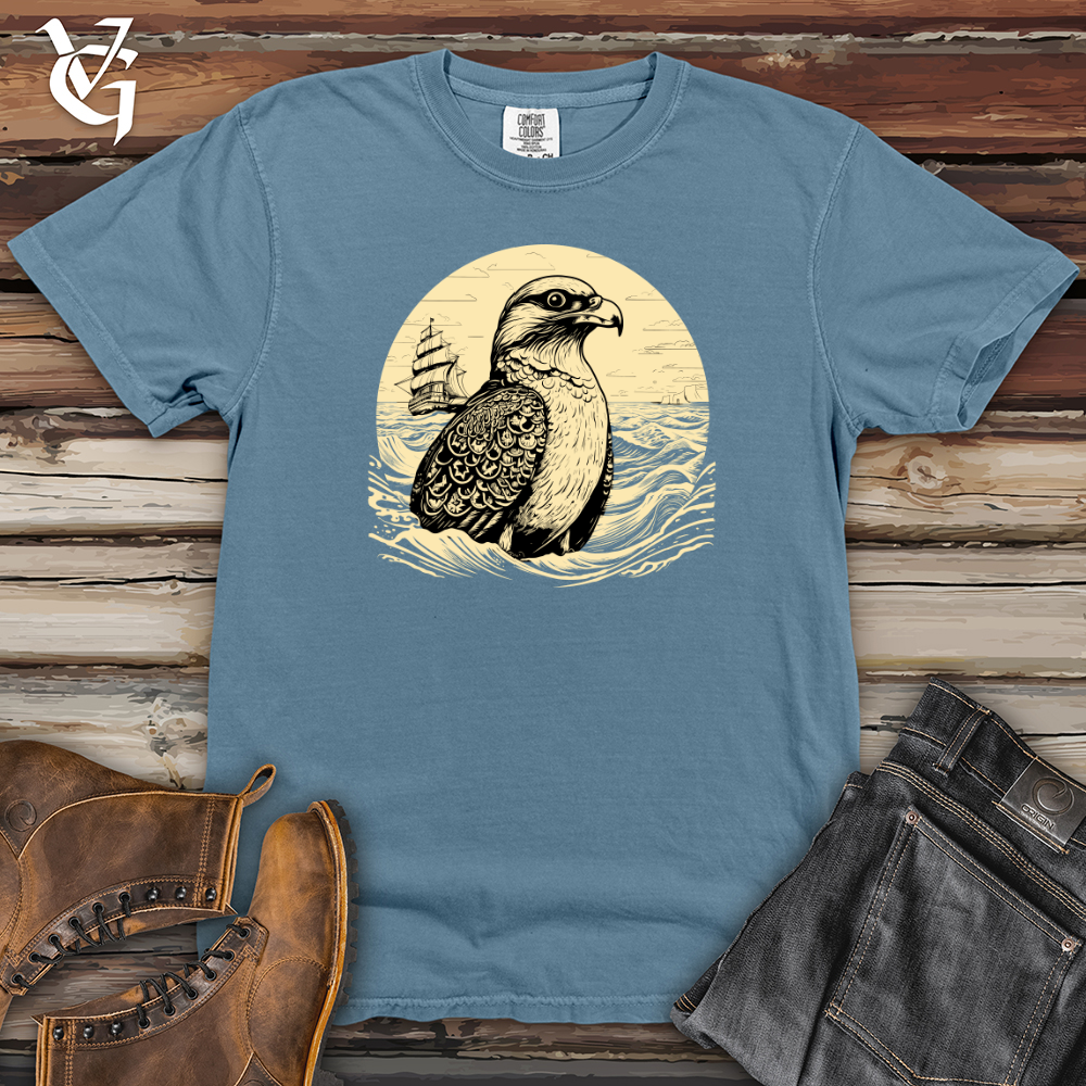 Viking Goods Eagle Nautical Voyage Heavy Cotton Comfort Colors Tee Blue Jean / L