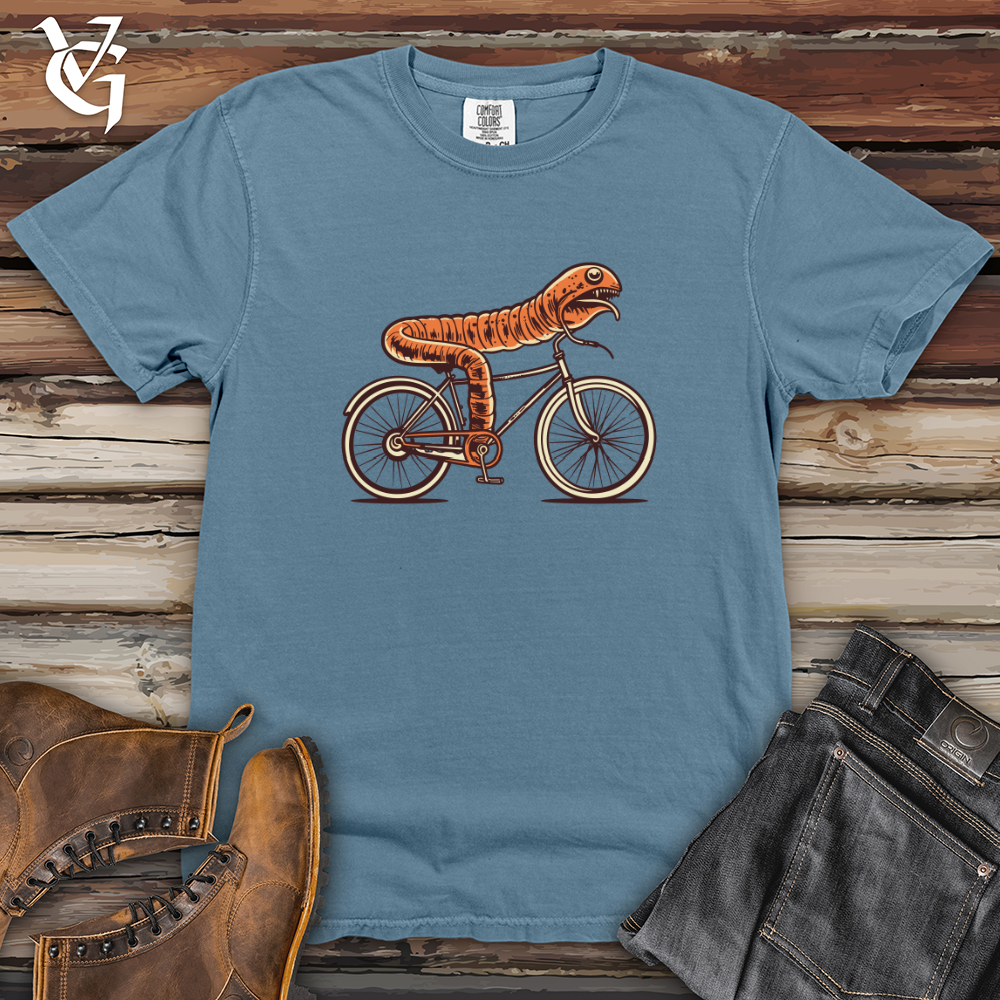 Viking Goods Earthworm Garden Gallop Cycle Adventure Heavy Cotton Comfort Colors Tee Blue Jean / L