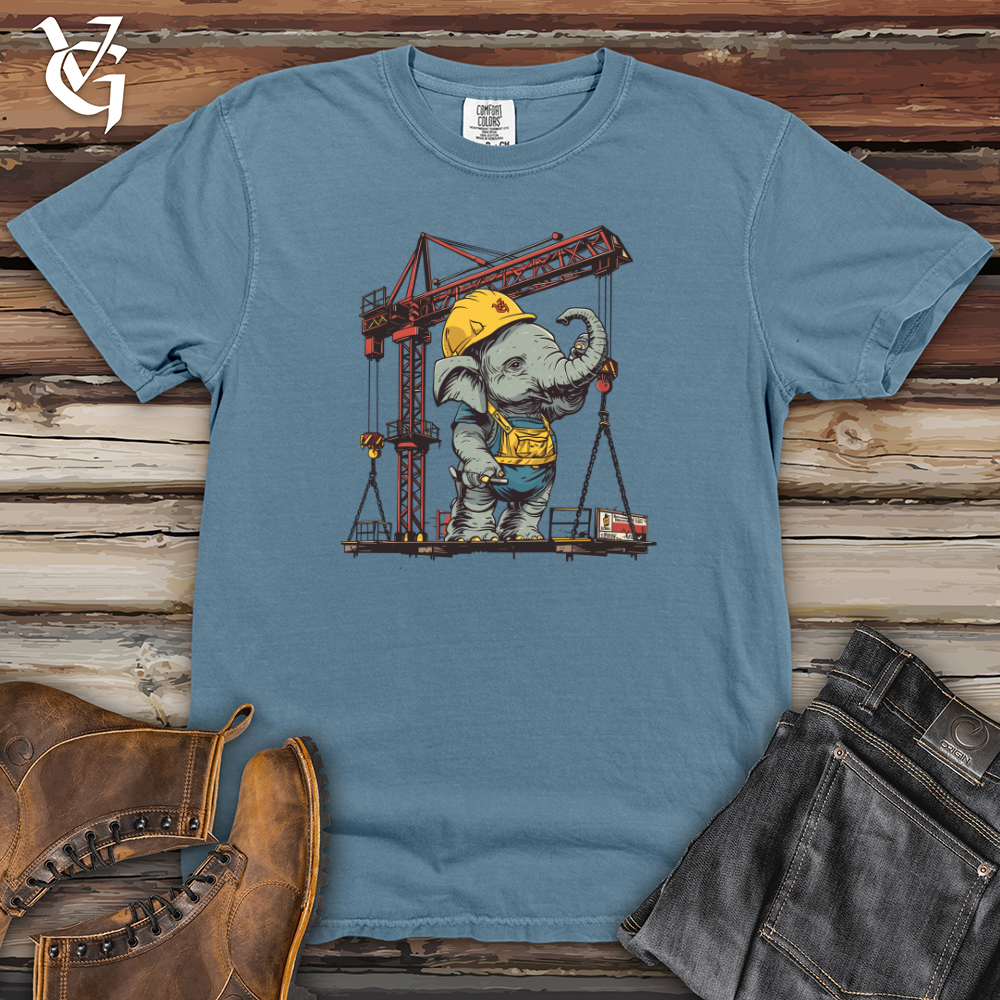Viking Goods Elephant Construction Crew Heavy Cotton Comfort Colors Tee Blue Jean / L