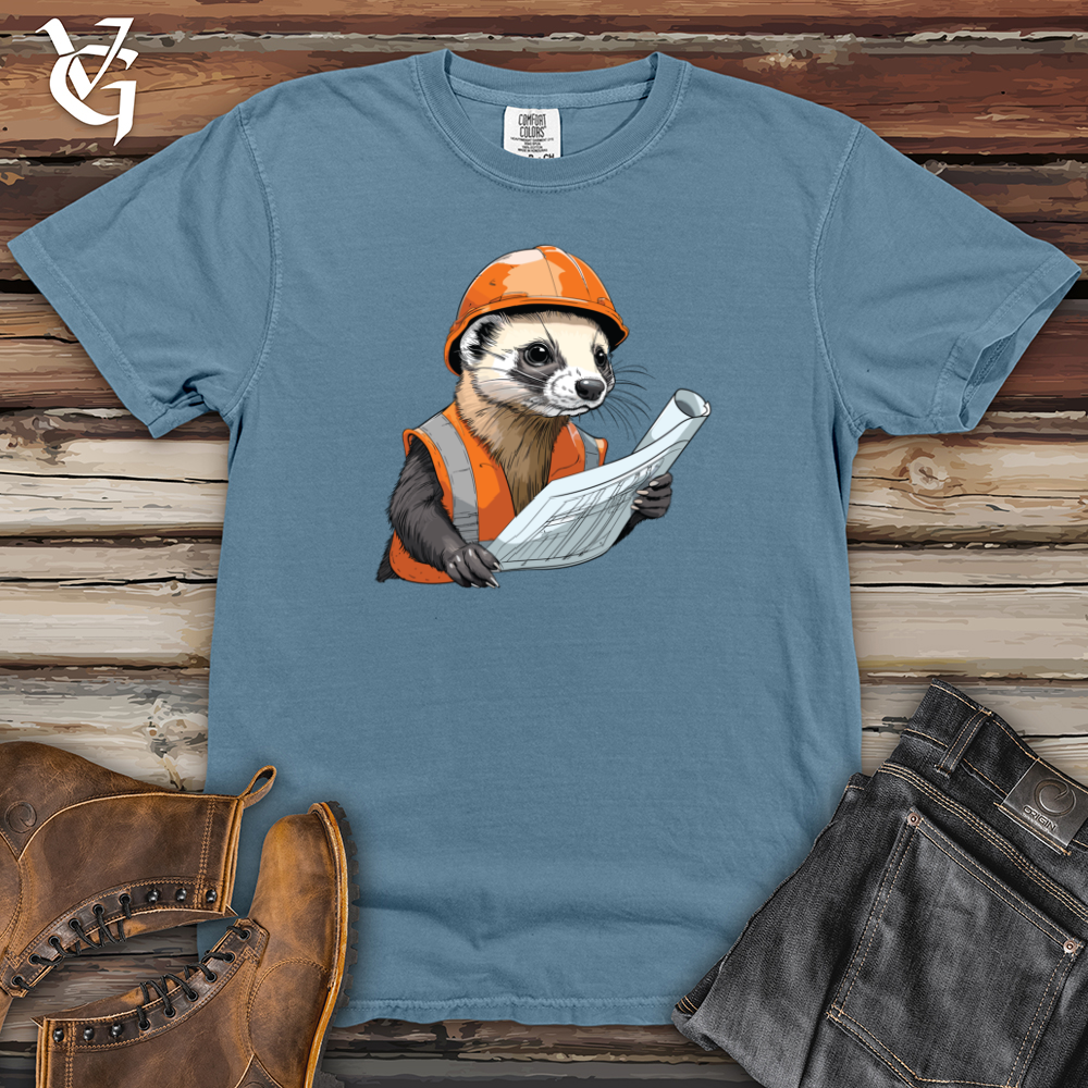 Viking Goods Ferret Engineer Blueprint Heavy Cotton Comfort Colors Tee Blue Jean / L