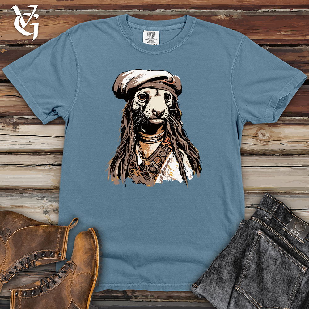 Viking Goods Ferret Pirate Heavy Cotton Comfort Colors Tee Blue Jean / L