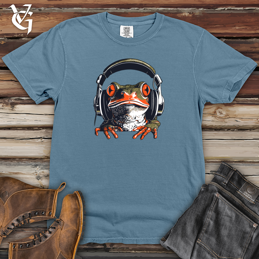 Viking Goods Frog Pond Beat Headphone Rhythm Heavy Cotton Comfort Colors Tee Blue Jean / L