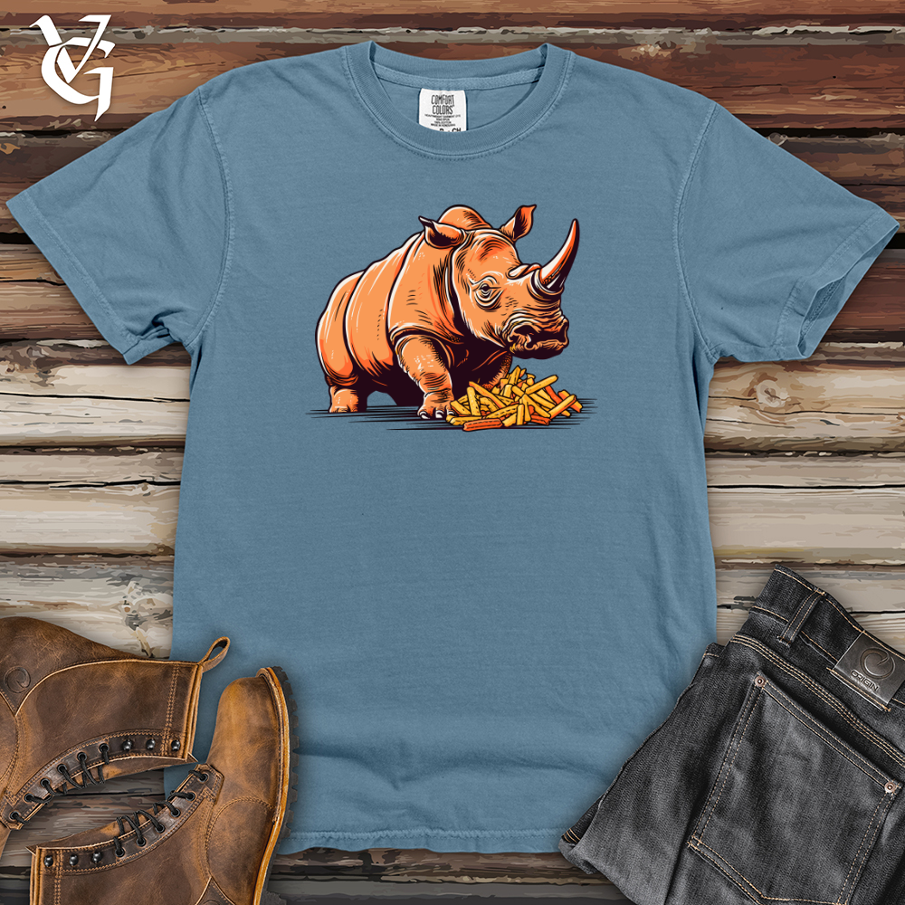 Viking Goods Fry Feast Rhino Heavy Cotton Comfort Colors Tee Blue Jean / L