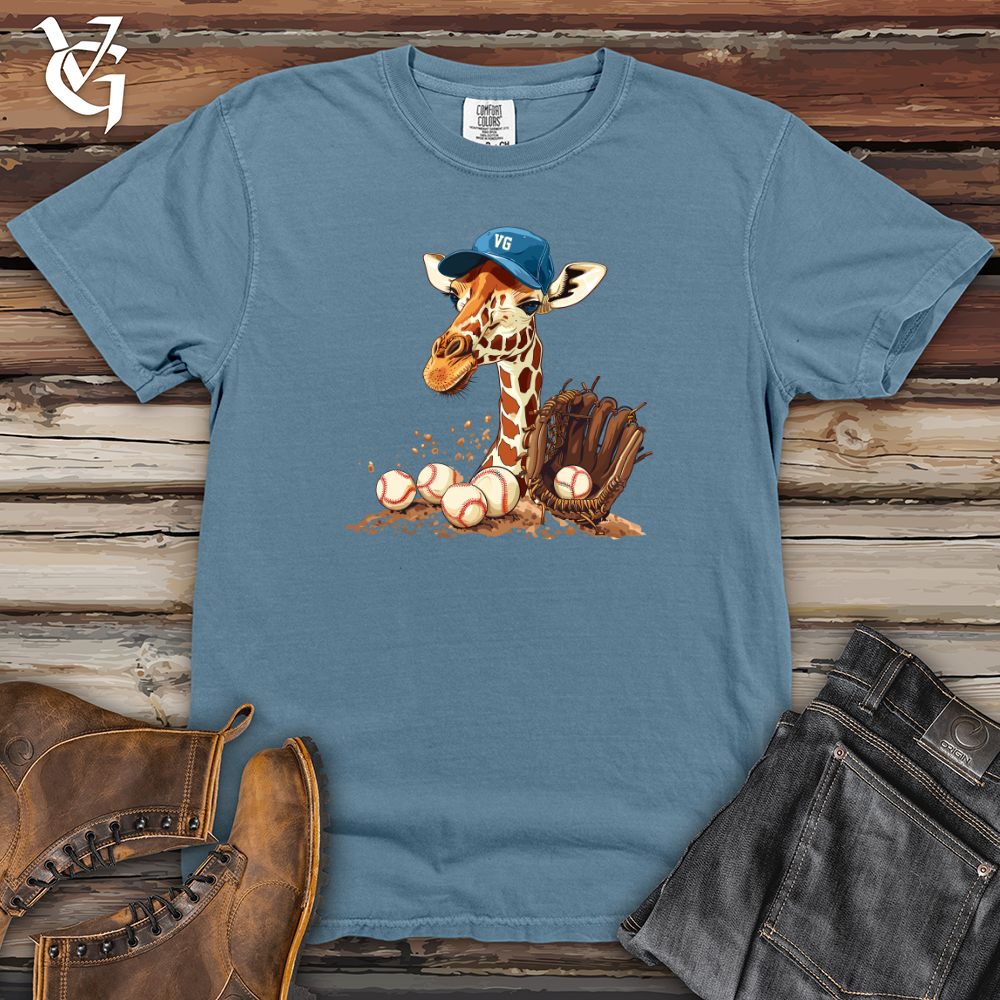 Viking Goods Giraffe Baseball Mitt Heavy Cotton Comfort Colors Tee Blue Jean / L