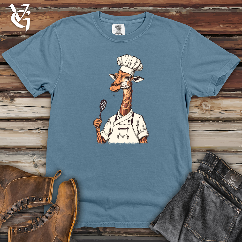 Viking Goods Giraffe Gourmet Chef Heavy Cotton Comfort Colors Tee Blue Jean / L