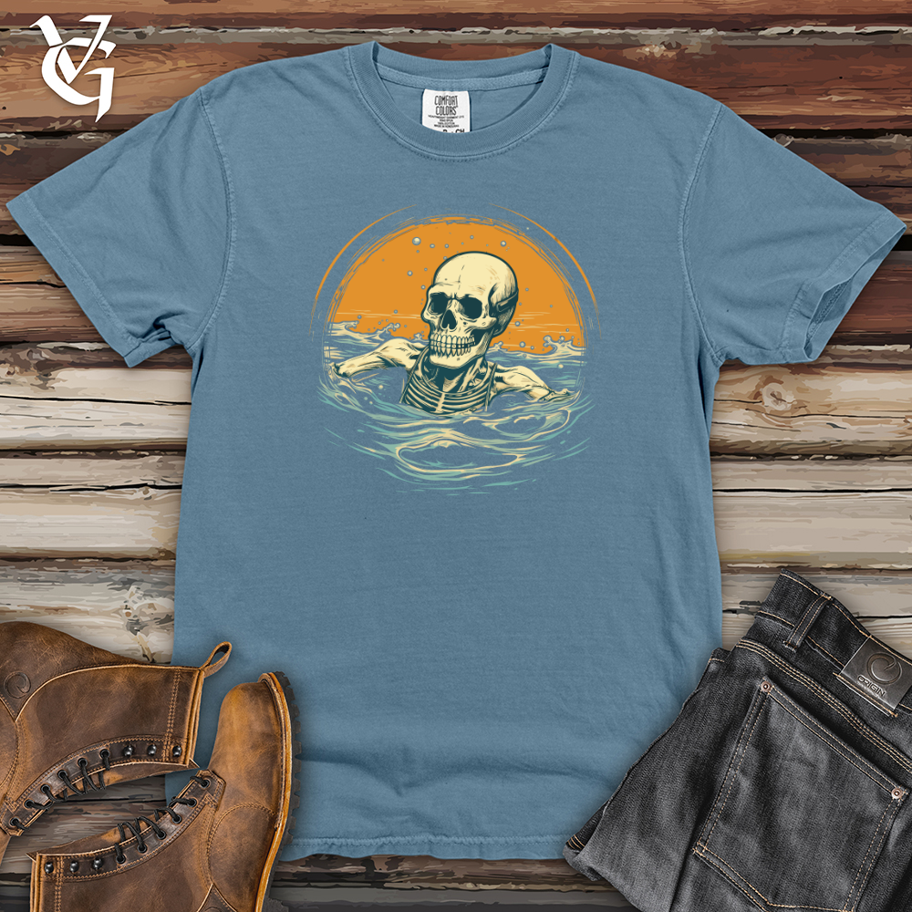 Viking Goods Grunge Splash Skeleton Heavy Cotton Comfort Colors Tee Blue Jean / L