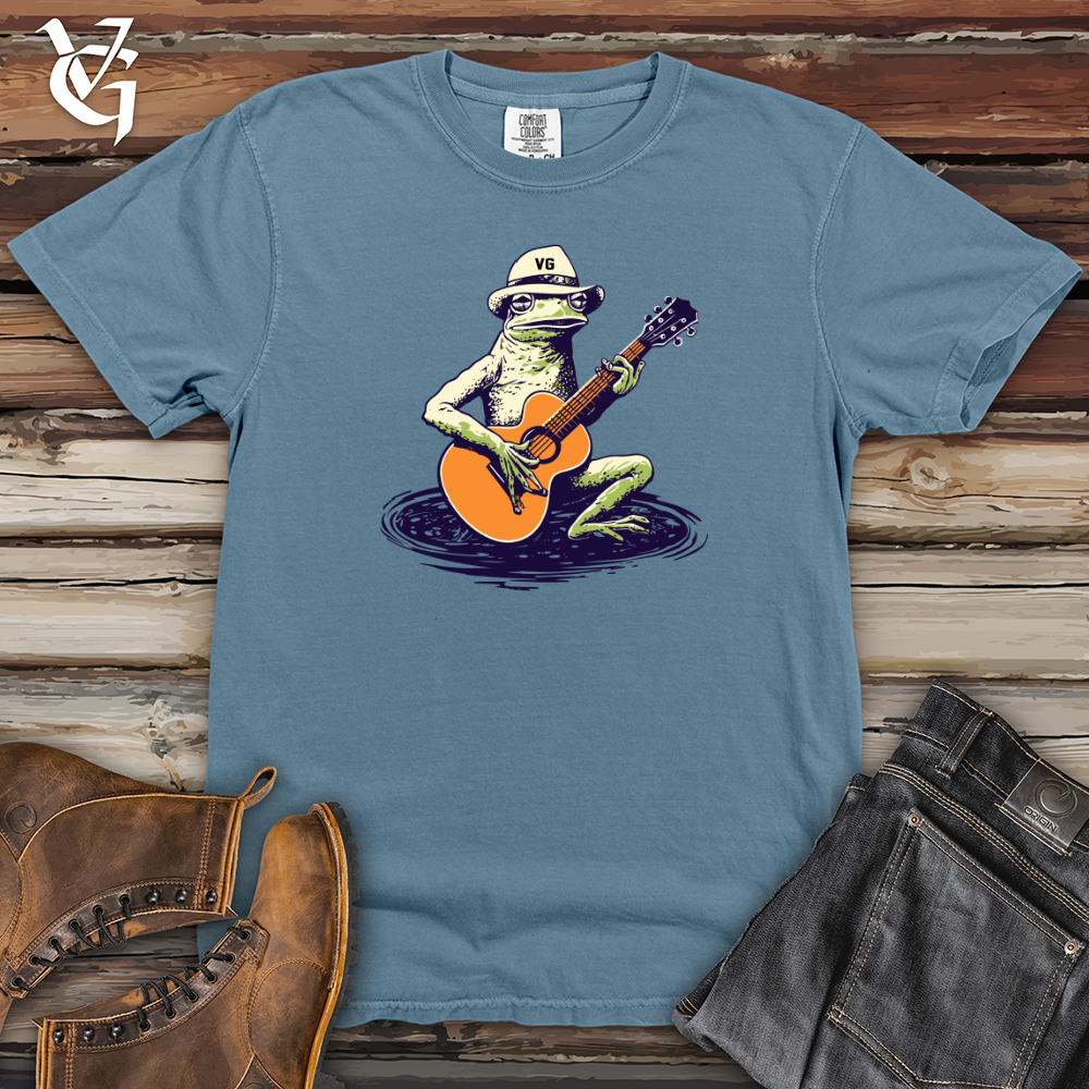 Viking Goods Guitar Groove Frog Heavy Cotton Comfort Colors Tee Blue Jean / L