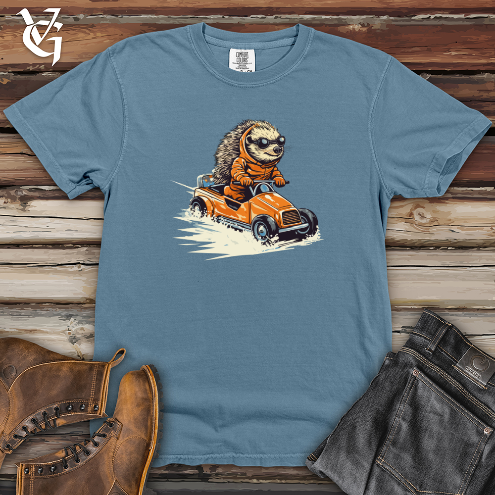 Viking Goods Hedgehog Racing Roadster Heavy Cotton Comfort Colors Tee Blue Jean / L