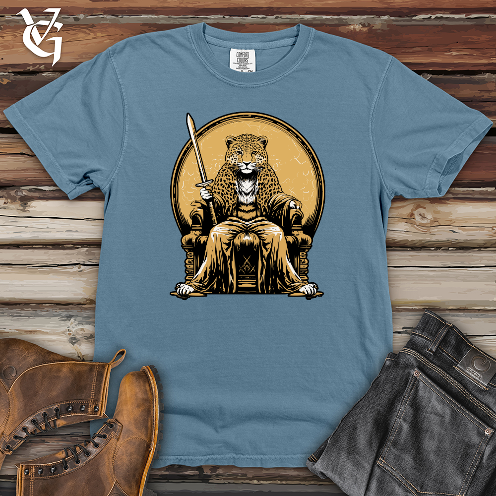 Viking Goods Leopard Throne Guardian Heavy Cotton Comfort Colors Tee Blue Jean / L