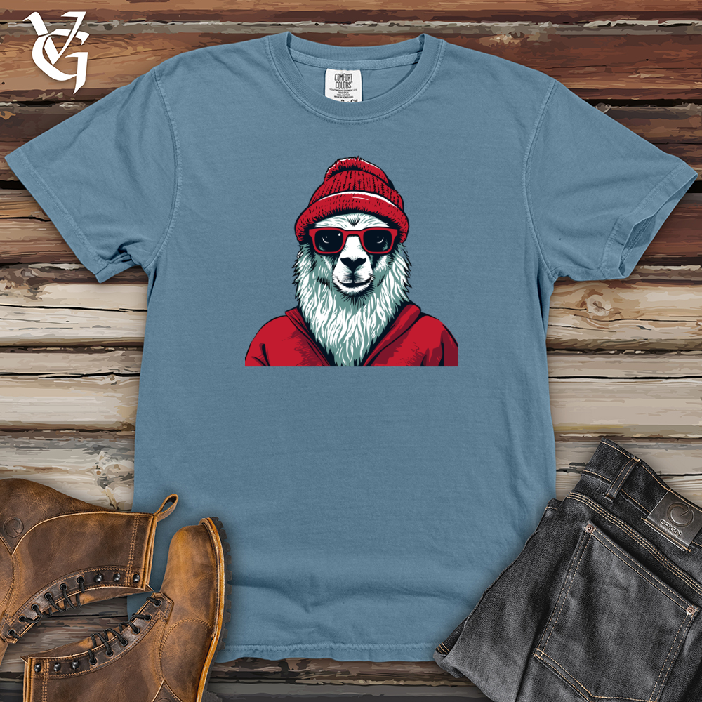 Viking Goods Llama Cozy Vibes Heavy Cotton Comfort Colors Tee Blue Jean / L