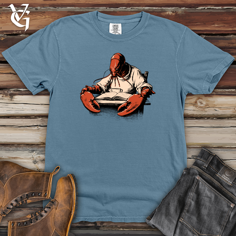 Viking Goods Lobster Literati Tranquil Read Heavy Cotton Comfort Colors Tee Blue Jean / L