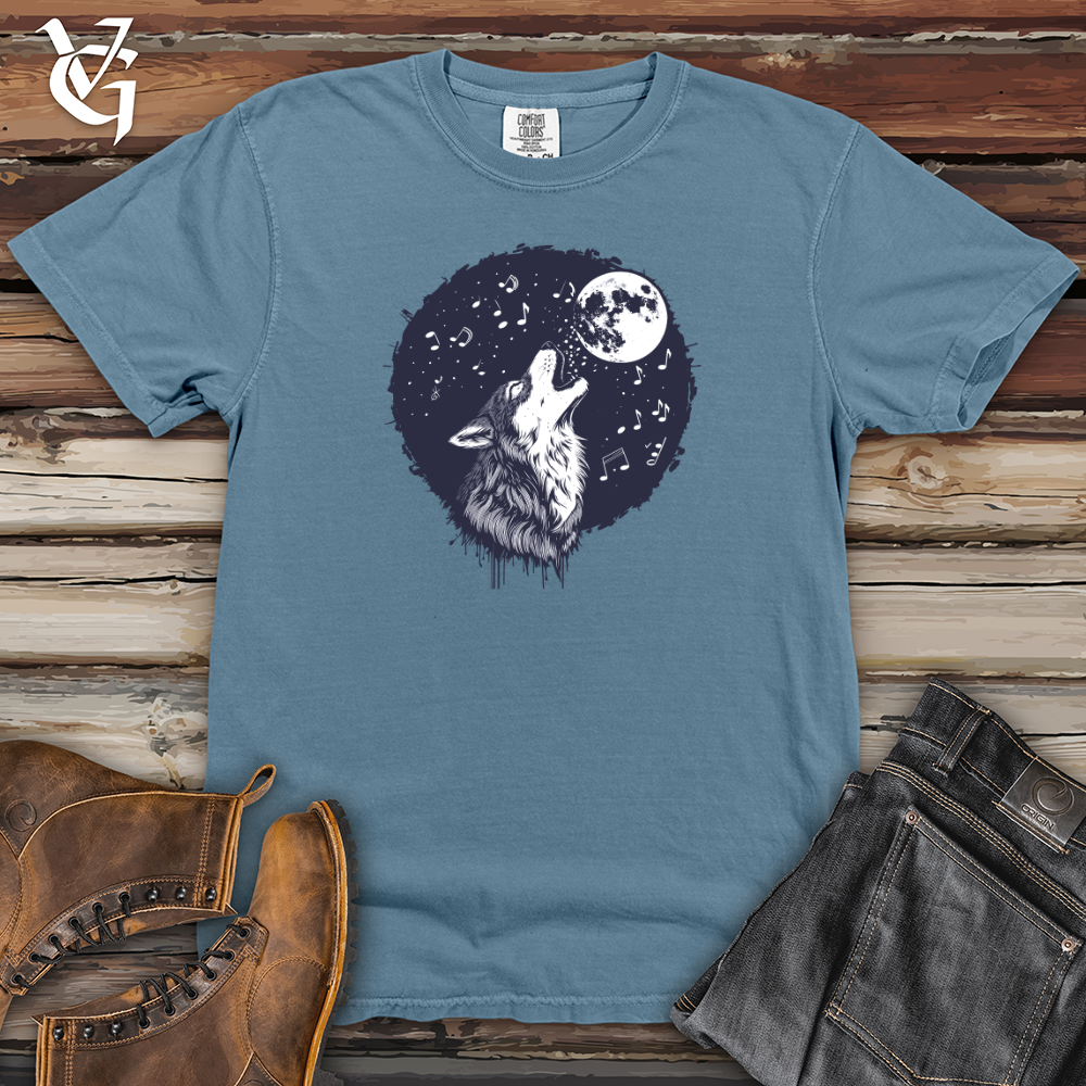Viking Goods Lunar Wolf Ballad Heavy Cotton Comfort Colors Tee Blue Jean / L