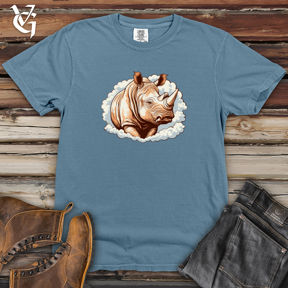 Viking Goods Misty Horned Rhino Heavy Cotton Comfort Colors Tee Blue Jean / L