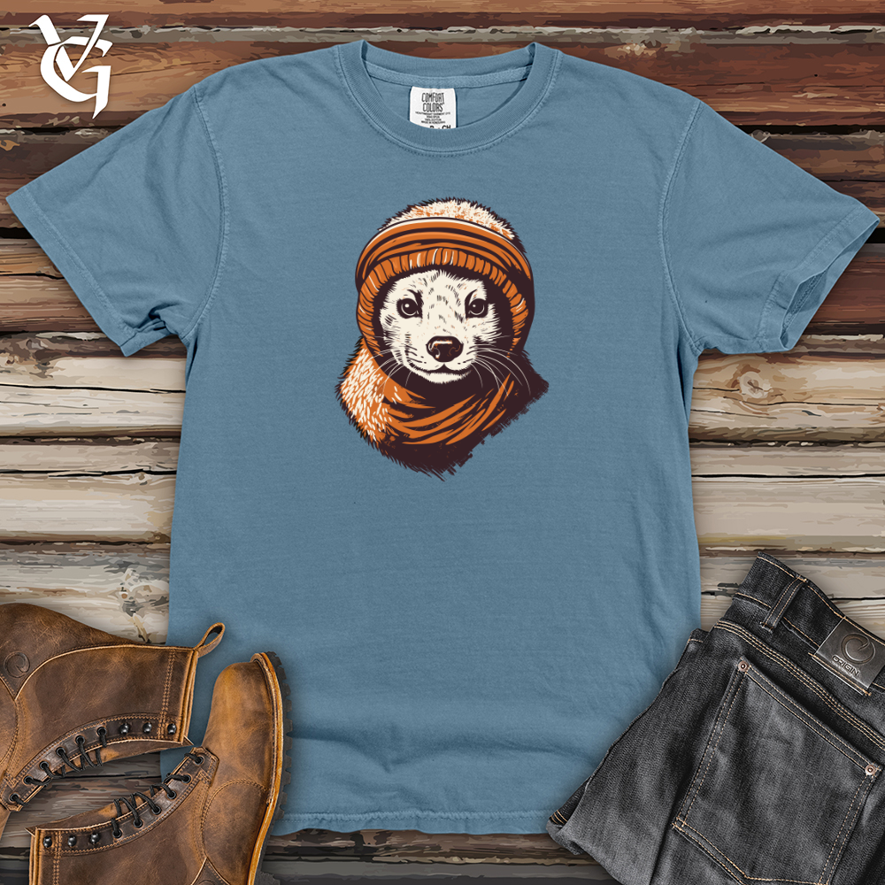 Viking Goods Mongoose Winter Beanie Fashion Heavy Cotton Comfort Colors Tee Blue Jean / L