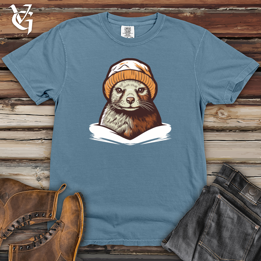 Viking Goods Mongoose Winter Beanie Warmth Heavy Cotton Comfort Colors Tee Blue Jean / L