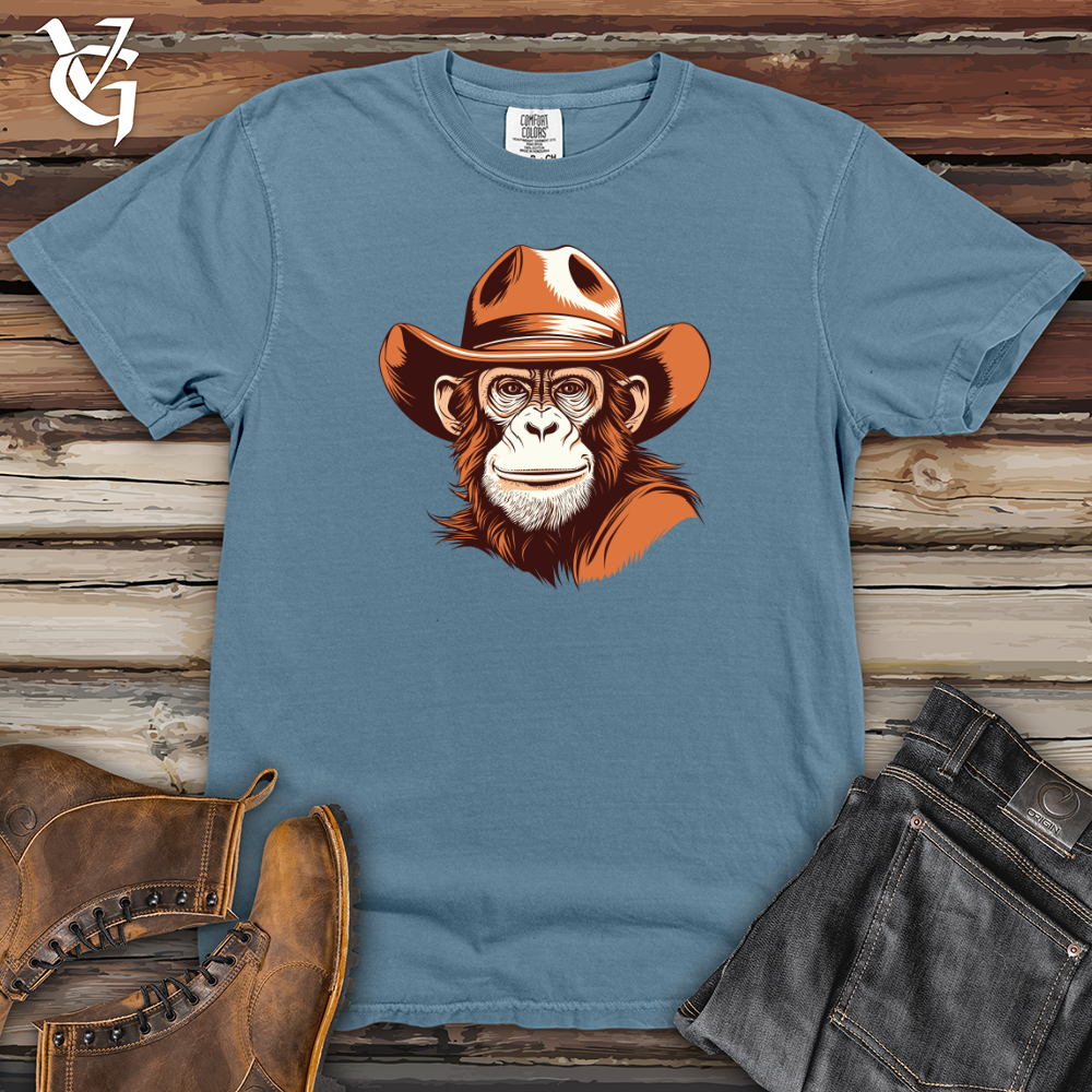 Viking Goods Monkey Outlaw Cowboy Heavy Cotton Comfort Colors Tee Blue Jean / L