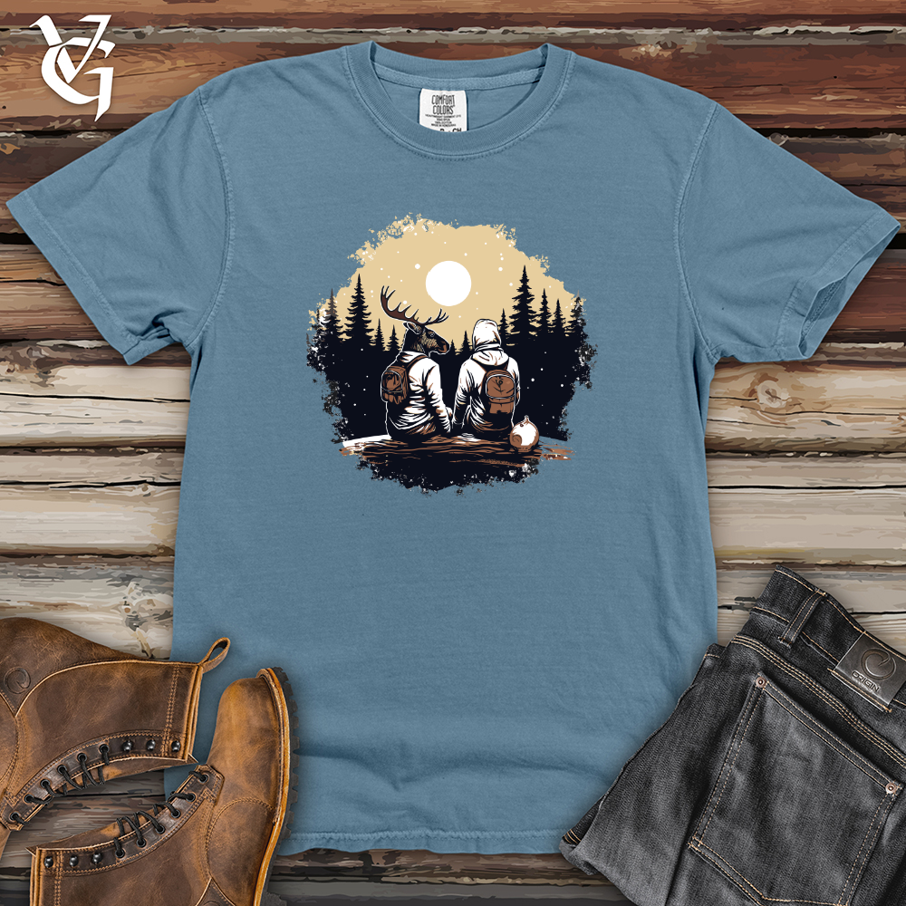 Viking Goods Moose Wilderness Encounter Heavy Cotton Comfort Colors Tee Blue Jean / L