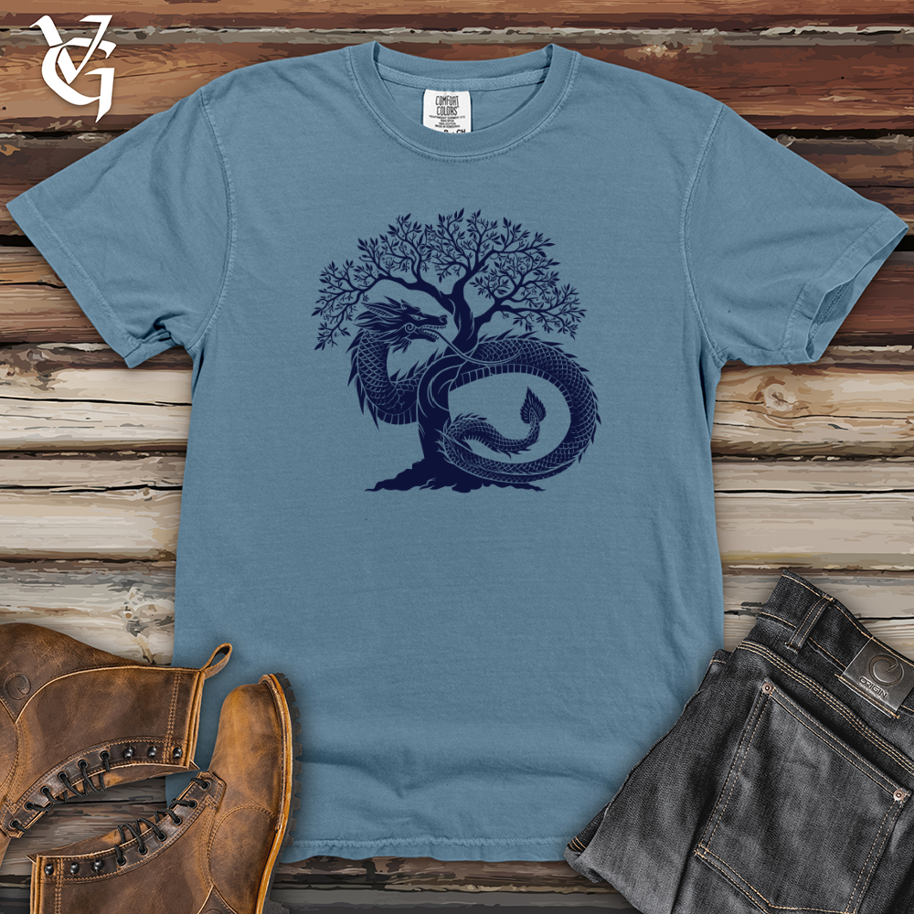 Viking Goods Mythical Dragon Cycle Heavy Cotton Comfort Colors Tee Blue Jean / L