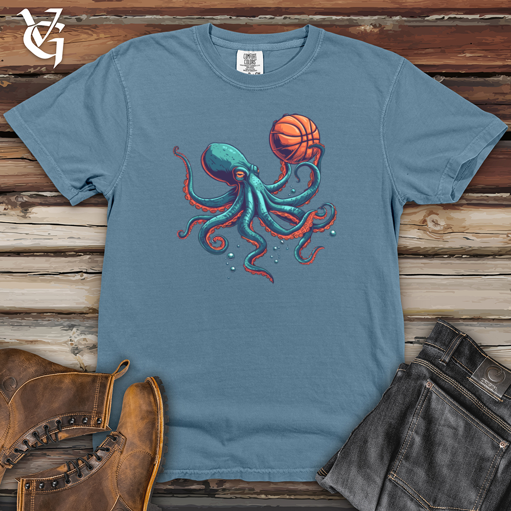 Viking Goods Octopus Basketball Dunk Heavy Cotton Comfort Colors Tee Blue Jean / L