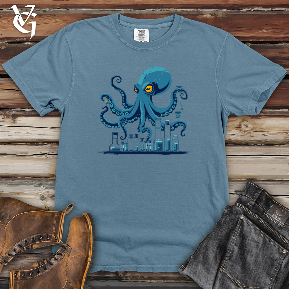 Viking Goods Octopus Lab Experiment Heavy Cotton Comfort Colors Tee Blue Jean / L