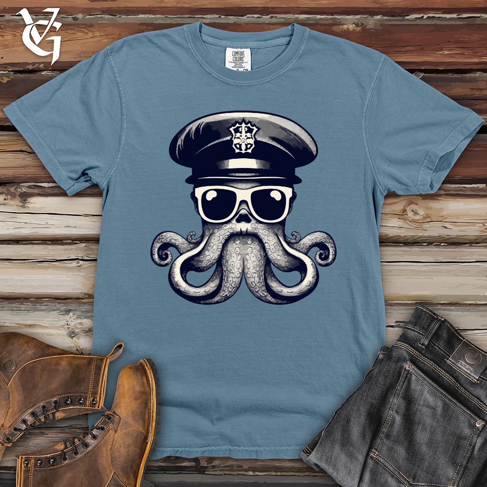 Viking Goods Octopus Officer On Duty Heavy Cotton Comfort Colors Tee Blue Jean / L