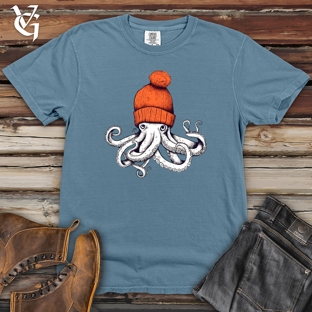 Viking Goods Octopus Orange Beanie Heavy Cotton Comfort Colors Tee Blue Jean / L