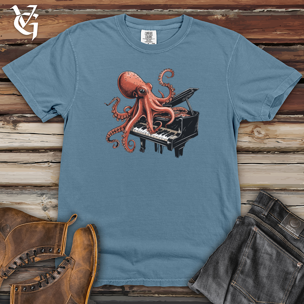 Viking Goods Octopus Piano Melody Heavy Cotton Comfort Colors Tee Blue Jean / L