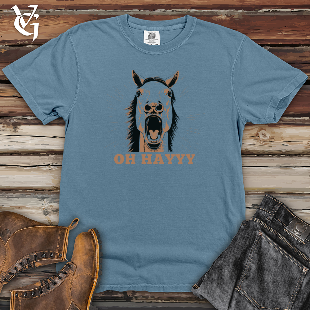 Viking Goods OH HAYYY Heavy Cotton Comfort Colors Tee Blue Jean / L