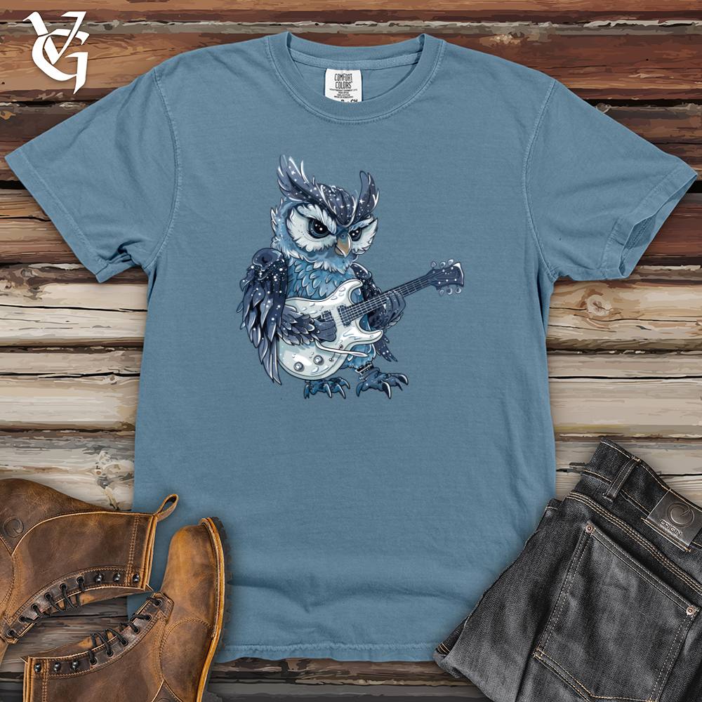Viking Goods Owl Rockstar Melody Heavy Cotton Comfort Colors Tee Blue Jean / L