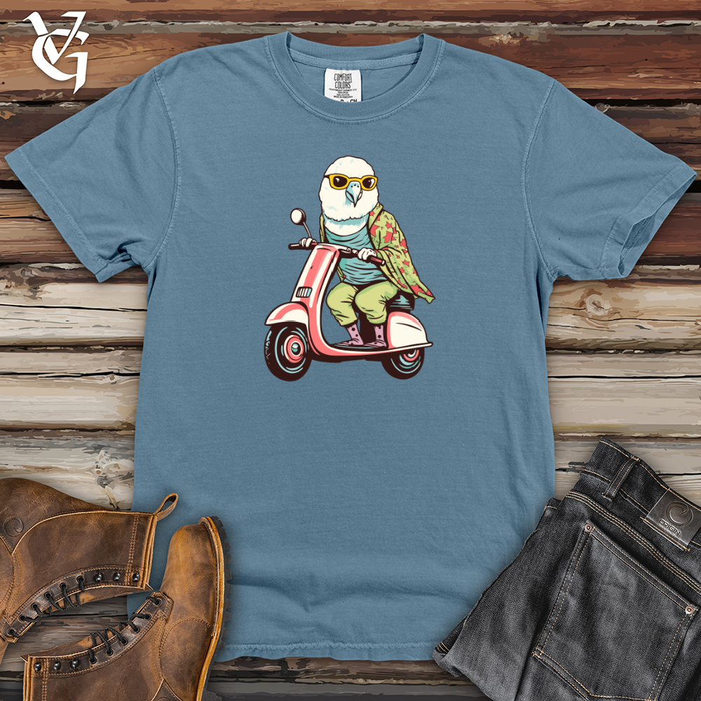 Viking Goods Parakeet Scooter Cruise Heavy Cotton Comfort Colors Tee Blue Jean / L