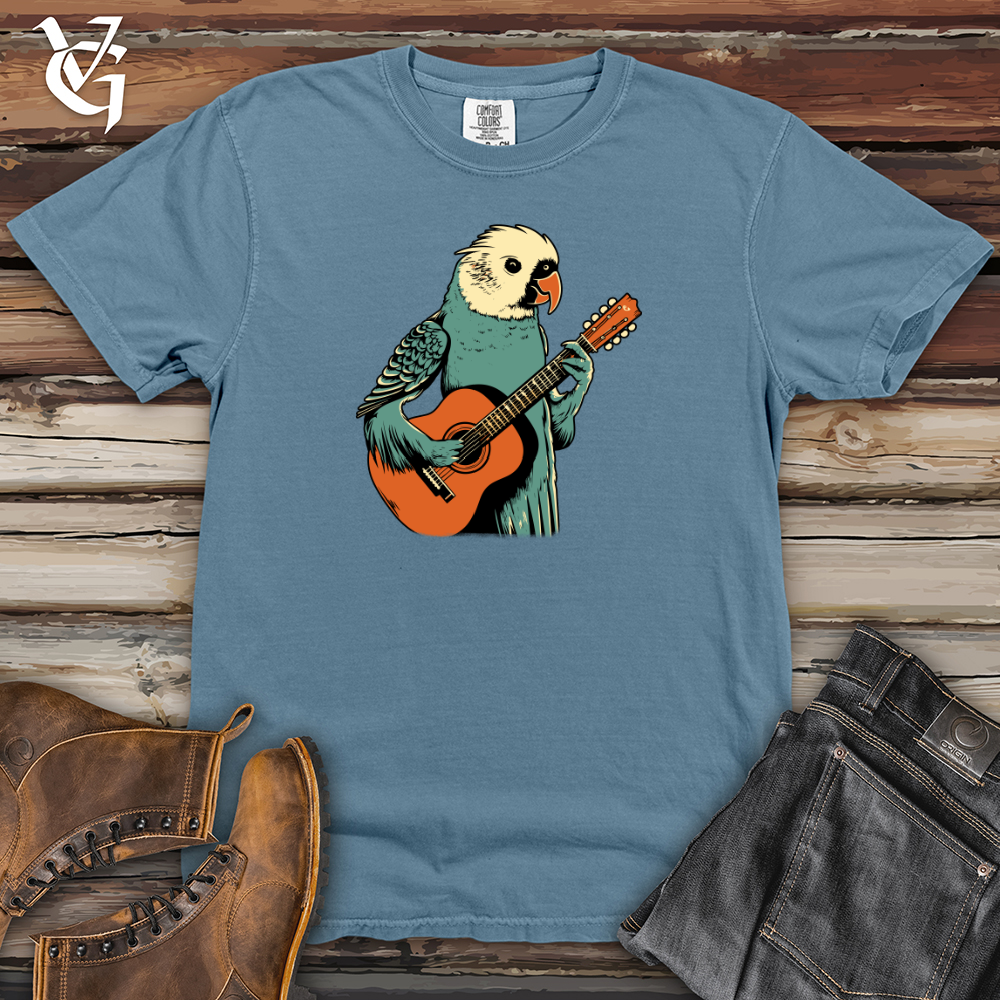 Viking Goods Parakeet Strumming Guitar Heavy Cotton Comfort Colors Tee Blue Jean / L
