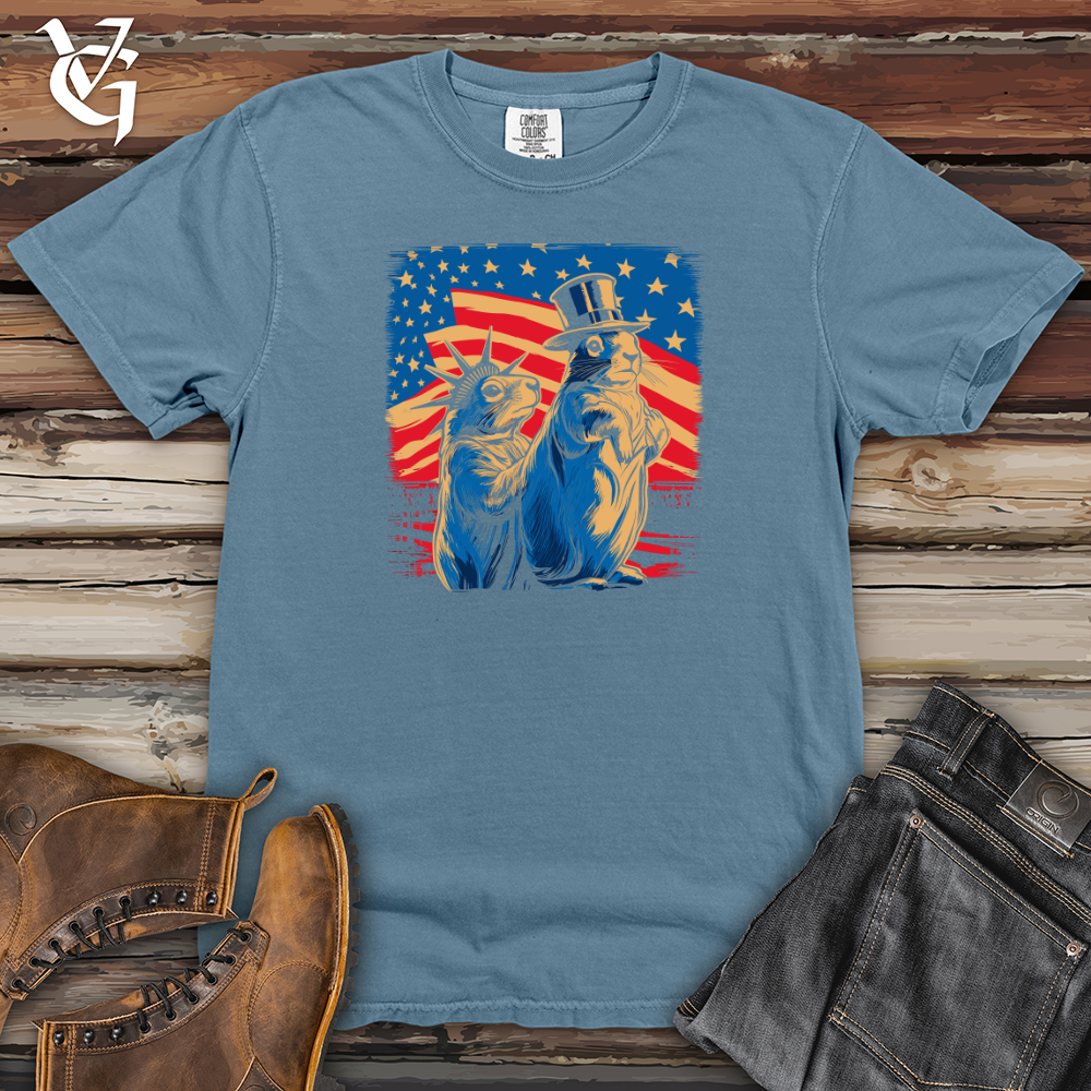 Viking Goods Patriotic Squirrels Display Heavy Cotton Comfort Colors Tee Blue Jean / L