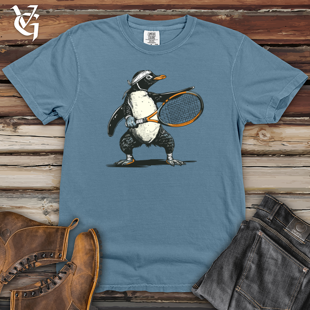Viking Goods Penguin Tennis Player Heavy Cotton Comfort Colors Tee Blue Jean / L