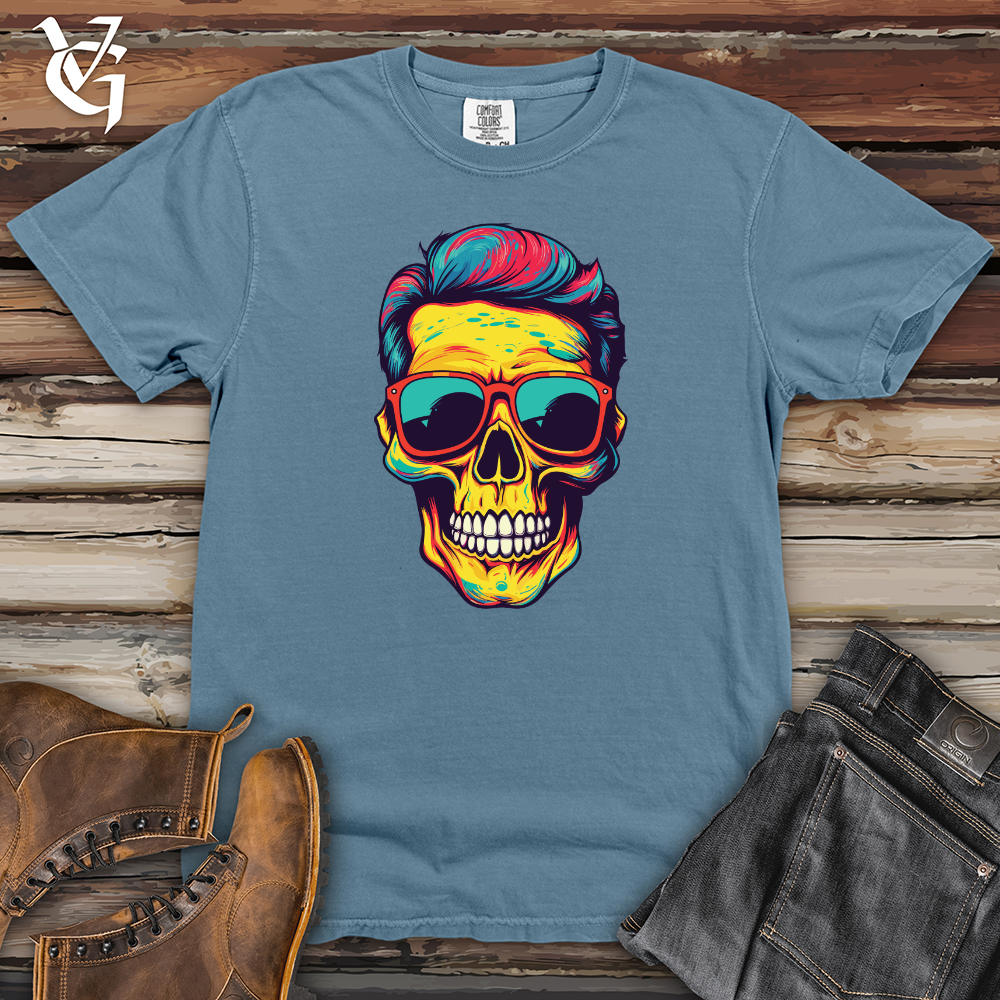 Viking Goods Pop Skull Revival Heavy Cotton Comfort Colors Tee Blue Jean / L