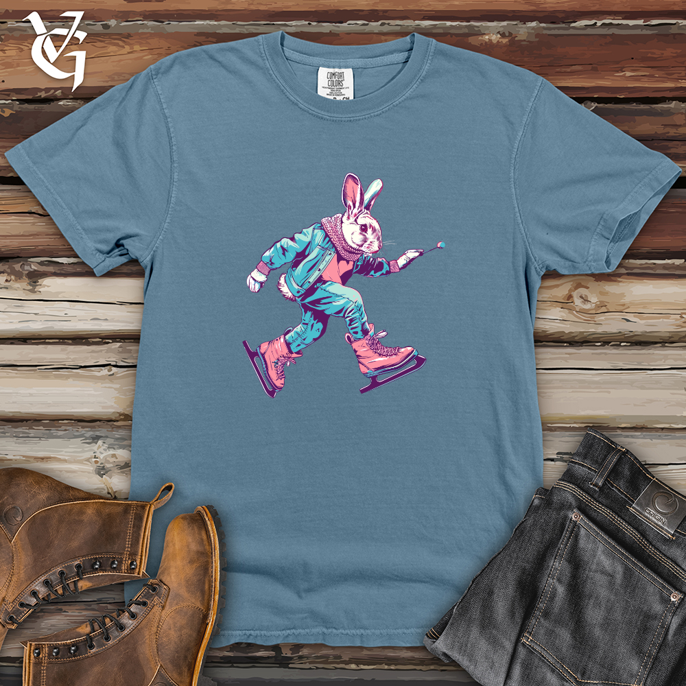 Viking Goods Rabbit Ice Skating Heavy Cotton Comfort Colors Tee Blue Jean / L