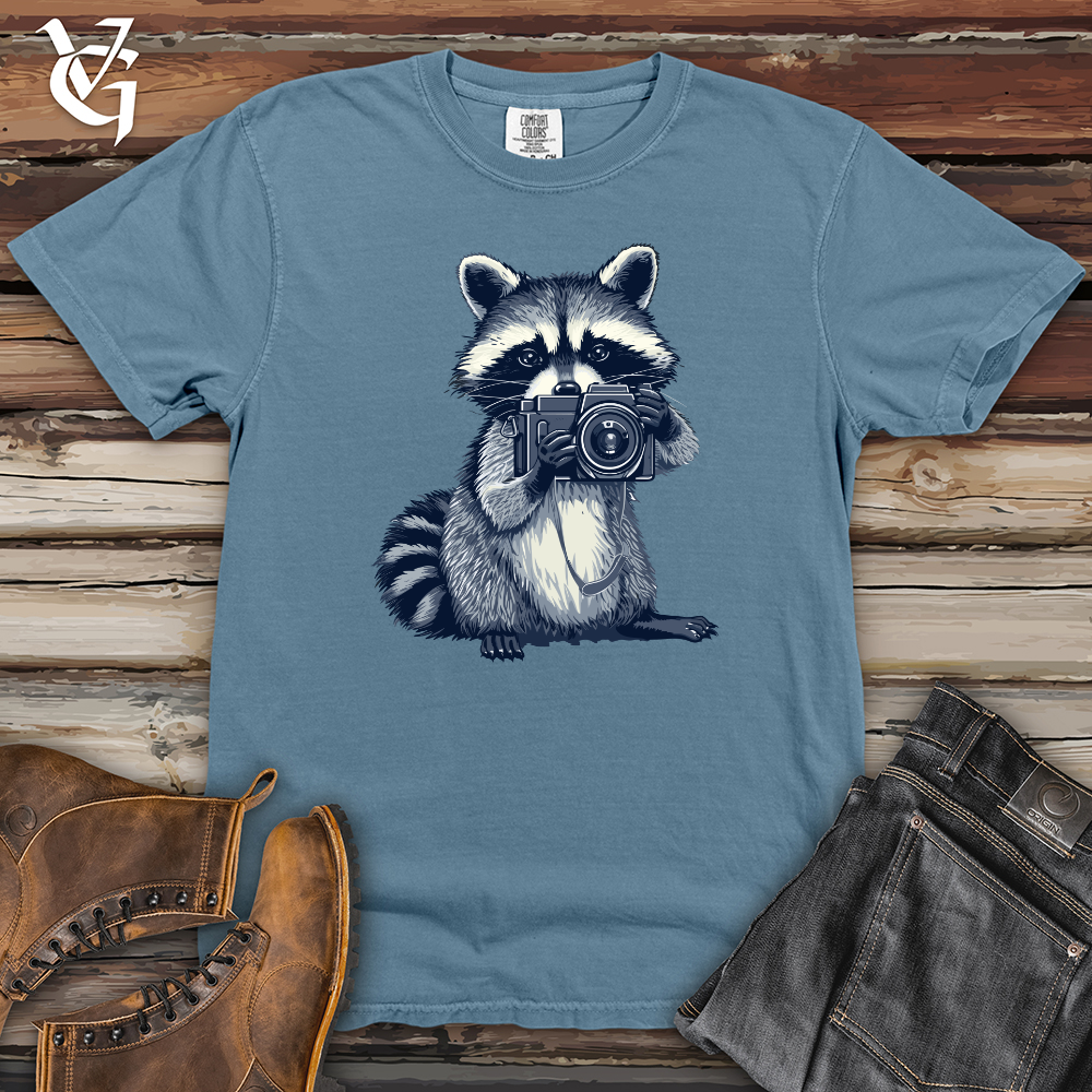 Viking Goods Raccoon Photographer Snapshot Heavy Cotton Comfort Colors Tee Blue Jean / L