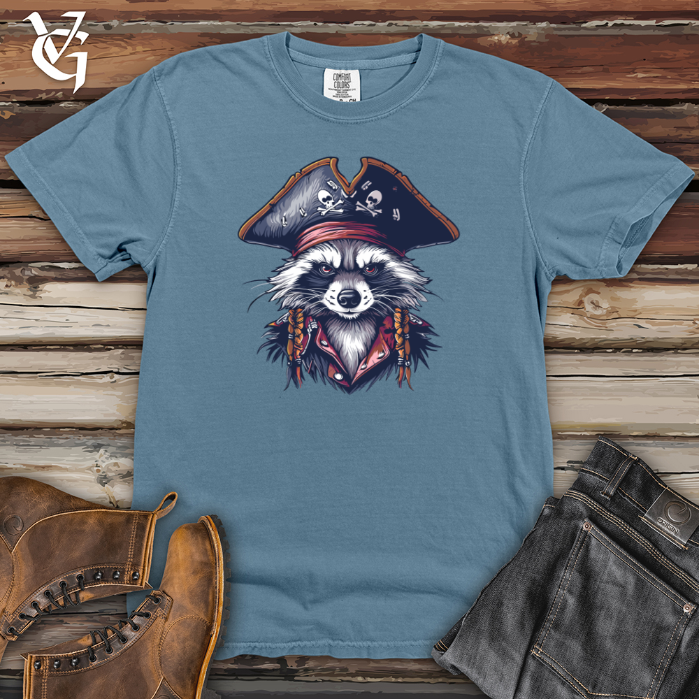 Viking Goods Raccoon Pirate Captain Heavy Cotton Comfort Colors Tee Blue Jean / L