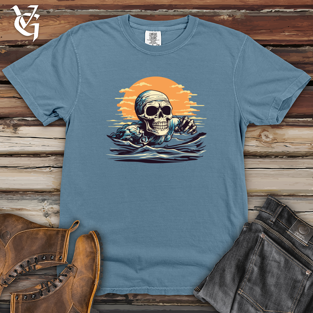 Viking Goods Retro Aquatic Adventure Heavy Cotton Comfort Colors Tee Blue Jean / L
