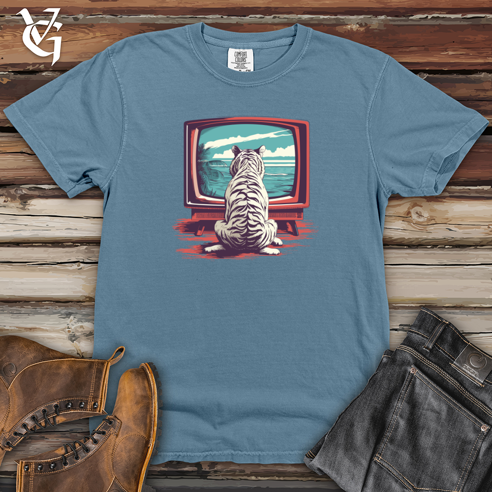 Viking Goods Retro Channel Tiger Heavy Cotton Comfort Colors Tee Blue Jean / L