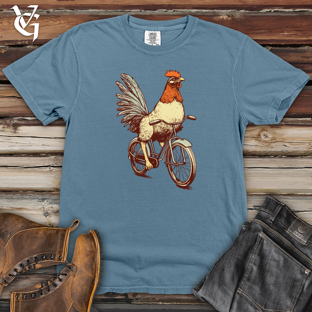 Viking Goods Retro Cluckin Wheels Heavy Cotton Comfort Colors Tee Blue Jean / L