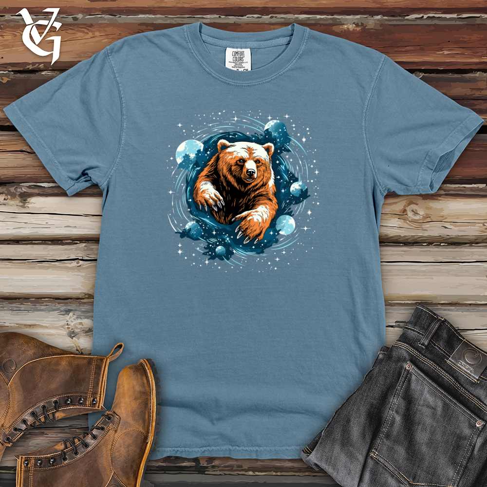 Viking Goods Retro Cosmic Flight Bear Heavy Cotton Comfort Colors Tee Blue Jean / L