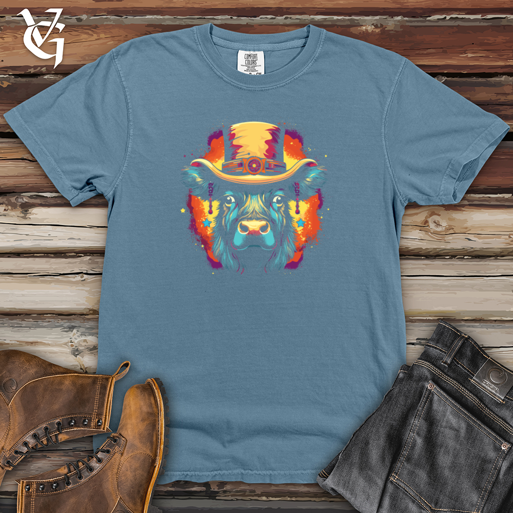 Viking Goods Retro Cosmic Top Hat Buffalo Heavy Cotton Comfort Colors Tee Blue Jean / L